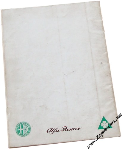 1965 Alfa Romeo Giulia Sprint GTA Owners Manual - Italian 1965 Alfa Romeo Giulia Sprint GTA Owners Manual - Italian