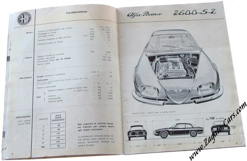 1965 Alfa Romeo 2600 SZ Zagato Owners Manual