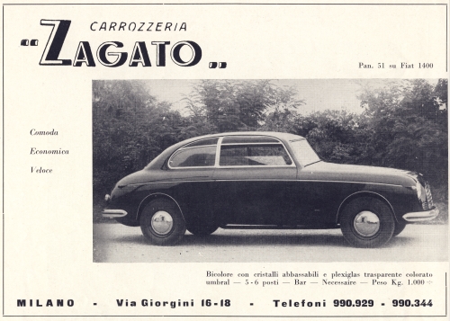 Fiat 1400 Zagato Panoramica
