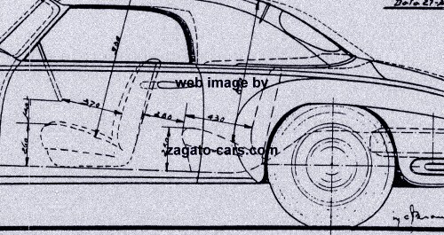 Alfa Romeo 6C 2500 Cabriolet by Touring Superleggera Blueprint Side View Alfa Romeo 6C 2500 Cabriolet by Touring Superleggera Blueprint Side View