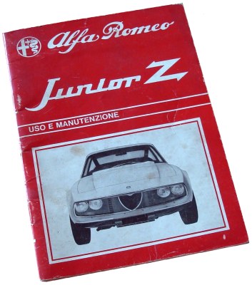 1970 Alfa Romeo Junior Z 1300 Zagato Owners Manual