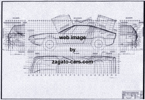 Alfa Romeo Montreal Blueprint 4 Views Alfa Romeo Montreal Blueprint 4 Views