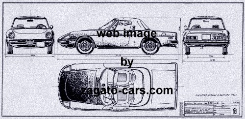 Alfa Romeo Spider Coda Tronca Pininfarina Blueprint 4 Views Alfa Romeo Spider Coda Tronca Pininfarina Blueprint 4 Views