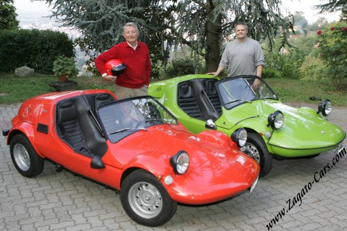 1969 Fiat Zanzara 500 Zagato Ercole Spada and Claudio Mattioli with their respective Zagato Zanzara's 1969 Fiat Zanzara 500 Zagato Ercole Spada and Claudio Mattioli with their respective Zagato Zanzara's