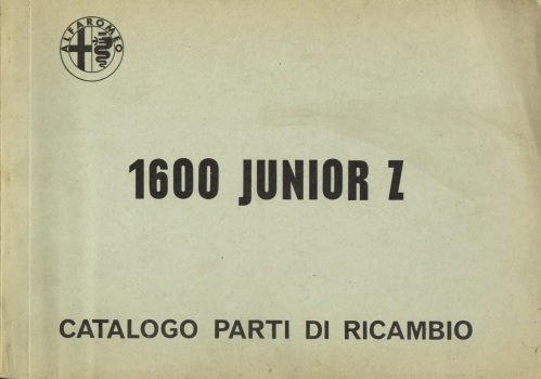 Alfa Romeo Junior Z 1600 Parts Catalog